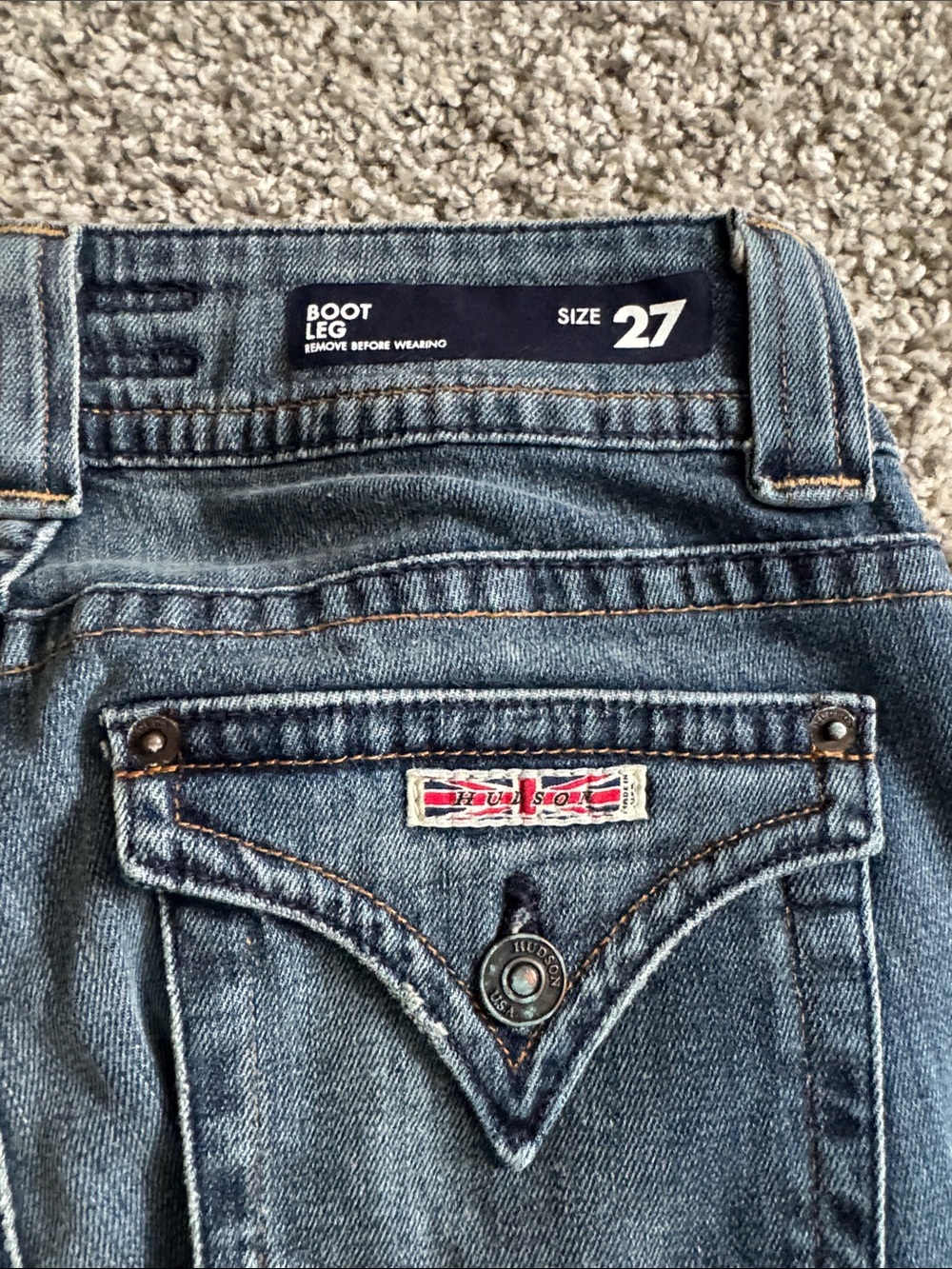 NWT Hudson Signature Bootcut Jeans Flap Pocket Medium Wash Size 27 - Picture 9 of 9